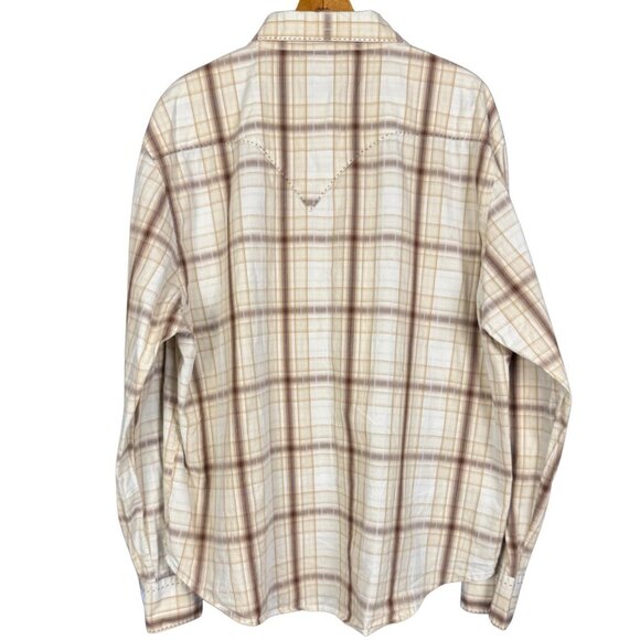 Vintage 90s Snap Shirt, Wrangler Plaid Button Down, Mens Western Clothing - Picture 7 of 8